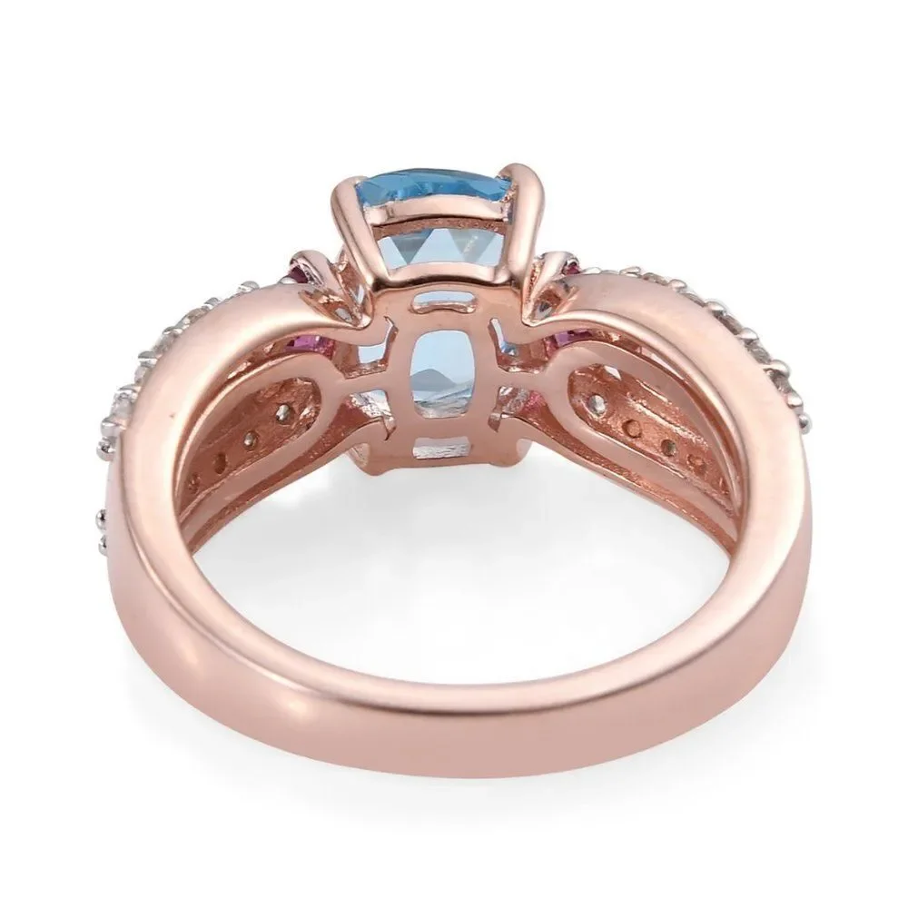 Split Ring Marambaia Topaz RG Over Sterling Silver